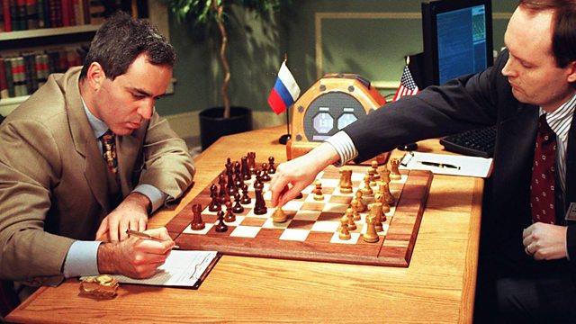 Garry Kasparov plays chess against Deep Blue.
